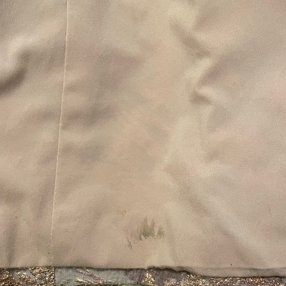 Theia Couture Metallic Floral Bell Sleeve Trumpet gown- Blush - Picture 10 of 10